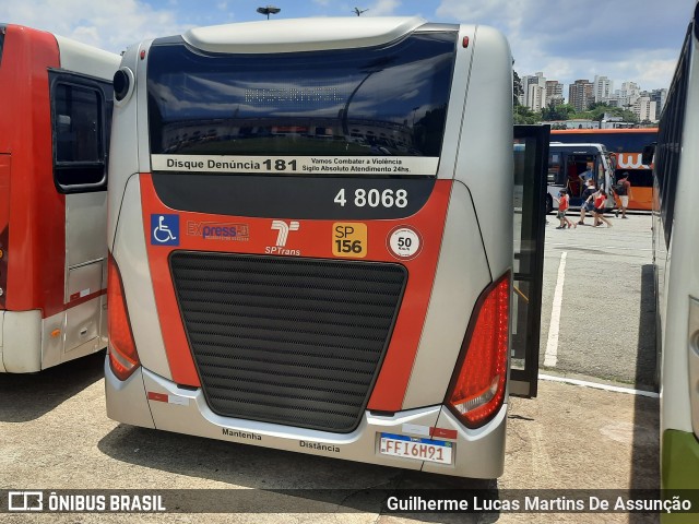 Express Transportes Urbanos Ltda 4 8068 na cidade de São Paulo, São Paulo, Brasil, por Guilherme Lucas Martins De Assunção. Número da foto: #9587093.