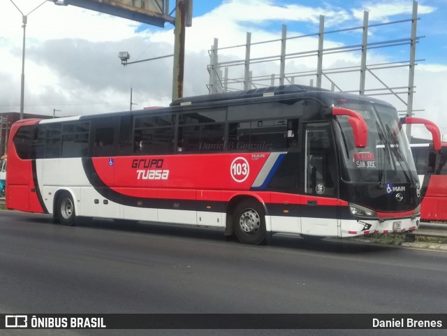 TUASA - Transportes Unidos Alajuelenses 103 na cidade de Merced, San José, San José, Costa Rica, por Daniel Brenes. Número da foto: #9587422.