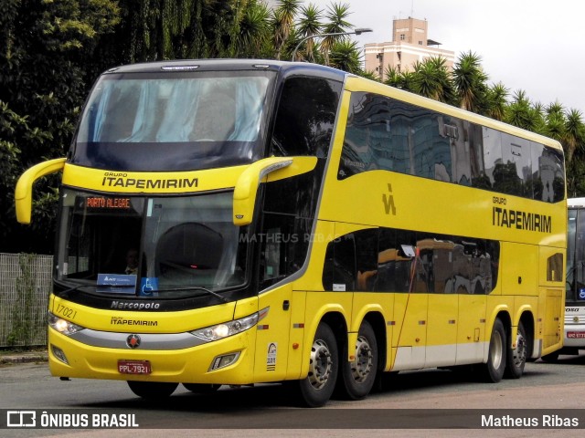 Viação Itapemirim 17021 na cidade de Curitiba, Paraná, Brasil, por Matheus Ribas. Número da foto: #9592878.