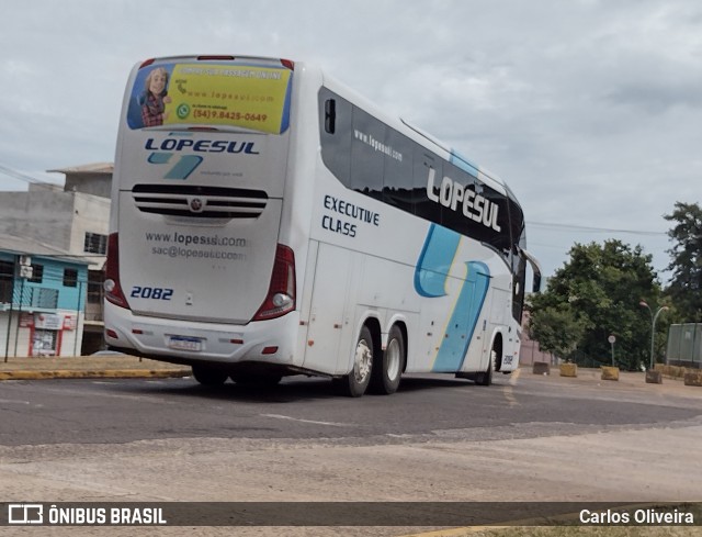 LopeSul Transportes - Lopes e Oliveira Transportes e Turismo - Lopes Sul 2082 na cidade de Cascavel, Paraná, Brasil, por Carlos Oliveira. ID da foto: 9591640.