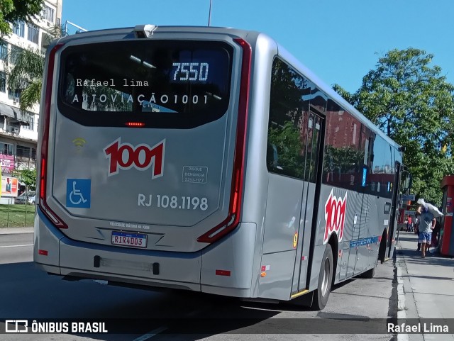 Auto Viação 1001 RJ 108.1198 na cidade de Niterói, Rio de Janeiro, Brasil, por Rafael Lima. ID da foto: 9592189.