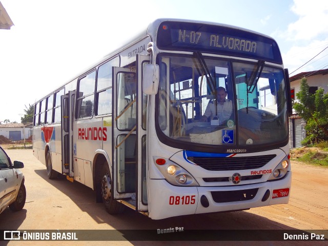 Reunidas Transportes Urbanos 08105 na cidade de Natal, Rio Grande do Norte, Brasil, por Dennis Paz. Número da foto: #9589029.