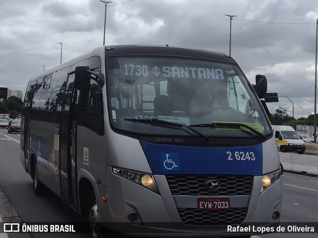 Transcooper > Norte Buss 2 6243 na cidade de São Paulo, São Paulo, Brasil, por Rafael Lopes de Oliveira. ID da foto: 9593280.