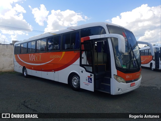 ViaSol Transportes Rodoviários 112034 na cidade de Araras, São Paulo, Brasil, por Rogerio Antunes. ID da foto: 9593480.