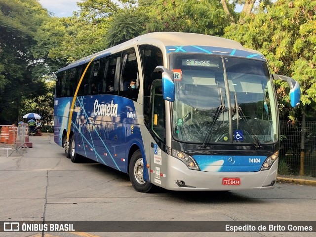 Viação Cometa 14104 na cidade de São Paulo, São Paulo, Brasil, por Espedito de Brito Gomes. ID da foto: 9594684.