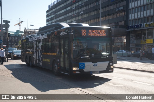 Helsingin Bussiliikenne 801 na cidade de Helsinki, Uusimaa, Finlândia, por Donald Hudson. ID da foto: 9593769.