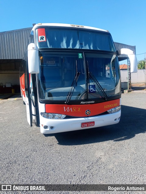 ViaSol Transportes Rodoviários 109038 na cidade de Araras, São Paulo, Brasil, por Rogerio Antunes. Número da foto: #9596302.