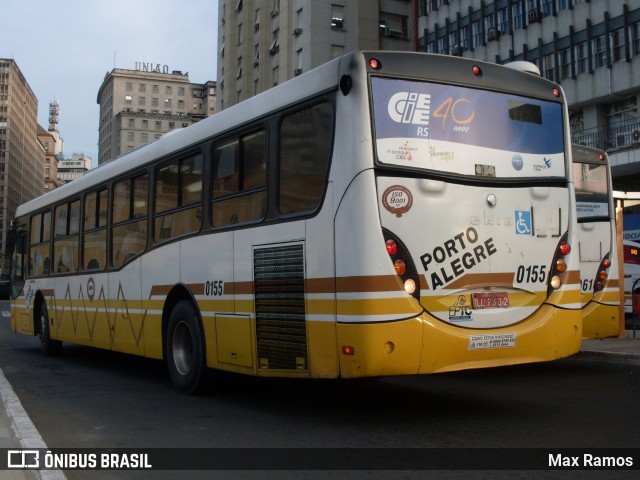 Companhia Carris Porto-Alegrense 0155 na cidade de Porto Alegre, Rio Grande do Sul, Brasil, por Max Ramos. ID da foto: 9597545.