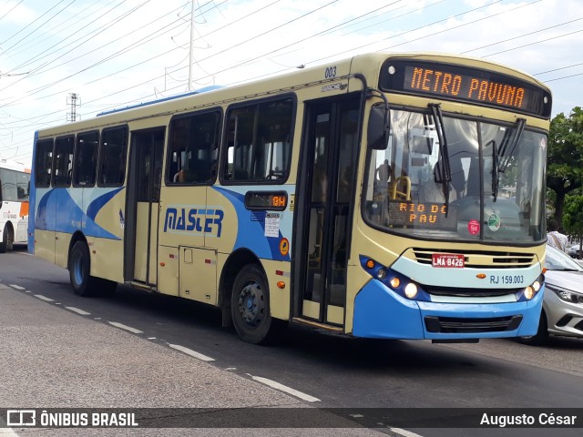 Master Transportes Coletivos de Passageiros RJ 159.003 na cidade de Nova Iguaçu, Rio de Janeiro, Brasil, por Augusto César. Número da foto: #9597744.