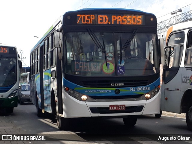 Viação Ponte Coberta RJ 190.038 na cidade de Nova Iguaçu, Rio de Janeiro, Brasil, por Augusto César. Número da foto: #9597753.