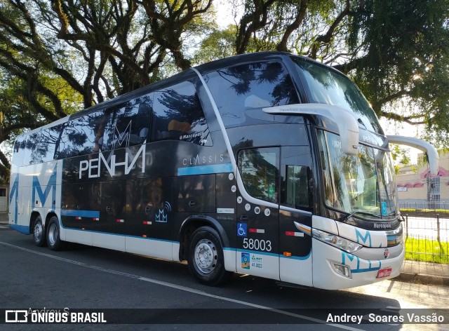 Empresa de Ônibus Nossa Senhora da Penha 58003 na cidade de Curitiba, Paraná, Brasil, por Andrey  Soares Vassão. ID da foto: 9597450.