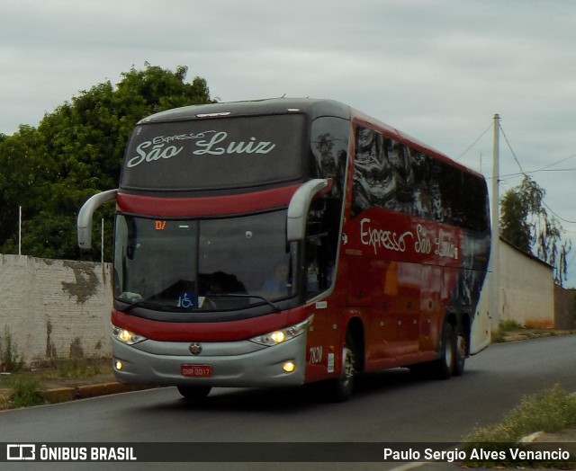 Expresso São Luiz 7820 na cidade de Cuiabá, Mato Grosso, Brasil, por Paulo Sergio Alves Venancio. ID da foto: 9600300.