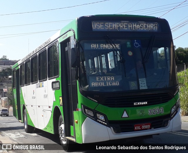 VB Transportes e Turismo 3233 na cidade de Campinas, São Paulo, Brasil, por Leonardo Sebastiao dos Santos Rodrigues. Número da foto: #9598002.