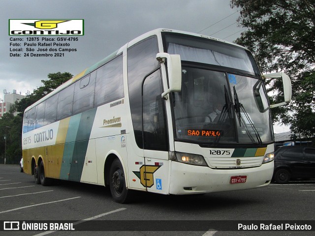 Empresa Gontijo de Transportes 12875 na cidade de São José dos Campos, São Paulo, Brasil, por Paulo Rafael Peixoto. ID da foto: 9601855.