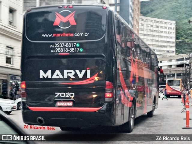 Marvi Fretamento e Turismo 7020 na cidade de Petrópolis, Rio de Janeiro, Brasil, por Zé Ricardo Reis. ID da foto: 9601704.