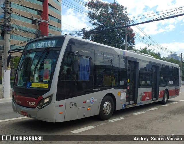 Viação Gatusa Transportes Urbanos 7 6058 na cidade de São Paulo, São Paulo, Brasil, por Andrey  Soares Vassão. Número da foto: #9602908.