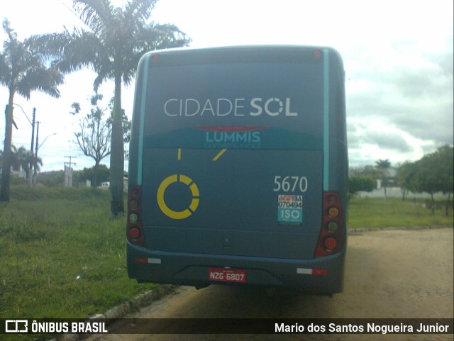Viação Cidade Sol 5670 na cidade de Ipiaú, Bahia, Brasil, por Mario dos Santos Nogueira Junior. Número da foto: #9602027.