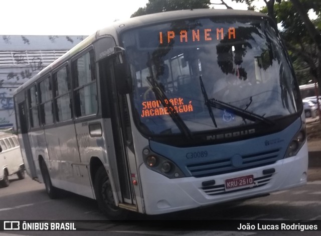 Transportes Futuro C30089 na cidade de Rio de Janeiro, Rio de Janeiro, Brasil, por João Lucas Rodrigues. ID da foto: 9603154.