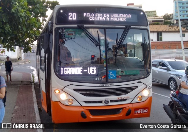 Planeta Transportes Rodoviários 3147 na cidade de Cariacica, Espírito Santo, Brasil, por Everton Costa Goltara. Número da foto: #9602150.
