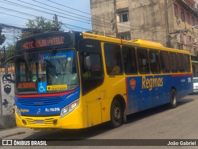 Auto Viação Reginas RJ 110.016 na cidade de Duque de Caxias, Rio de Janeiro, Brasil, por João Gabriel. ID da foto: 9521787.