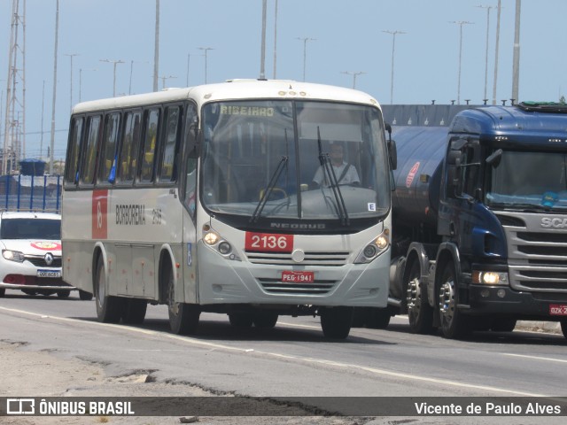 Borborema Imperial Transportes 2136 na cidade de Jaboatão dos Guararapes, Pernambuco, Brasil, por Vicente de Paulo Alves. ID da foto: 9522095.