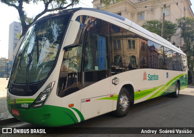 Viação Piracicabana Santos 4490 na cidade de Santos, São Paulo, Brasil, por Andrey  Soares Vassão. Número da foto: #9605477.