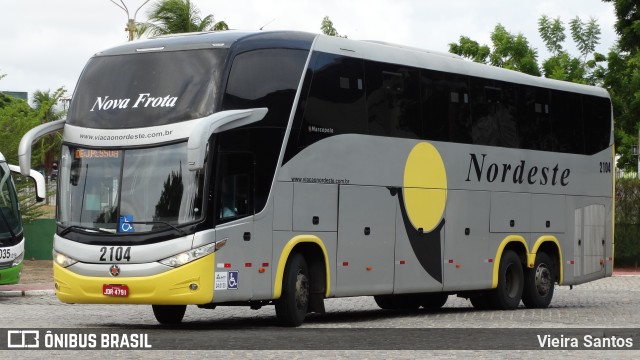 Viação Nordeste 2104 na cidade de Fortaleza, Ceará, Brasil, por Vieira Santos. ID da foto: 9607422.