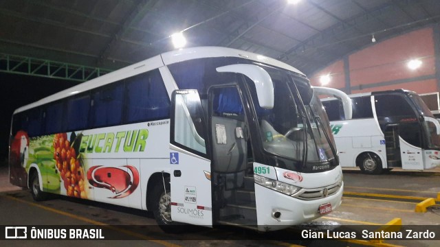 Eucatur - Empresa União Cascavel de Transportes e Turismo 4951 na cidade de Cacoal, Rondônia, Brasil, por Gian Lucas  Santana Zardo. ID da foto: 9607934.