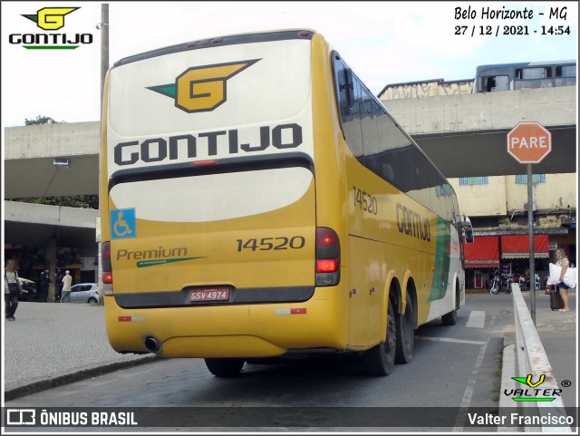 Empresa Gontijo de Transportes 14520 na cidade de Belo Horizonte, Minas Gerais, Brasil, por Valter Francisco. ID da foto: 9608705.