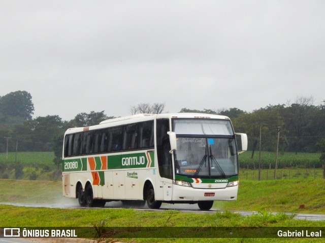 Empresa Gontijo de Transportes 20080 na cidade de Córrego Fundo, Minas Gerais, Brasil, por Gabriel Leal. ID da foto: 9610015.