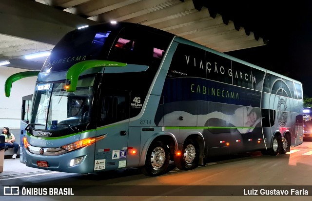 Viação Garcia 8714 na cidade de Mogi Mirim, São Paulo, Brasil, por Luiz Gustavo Faria. ID da foto: 9523897.