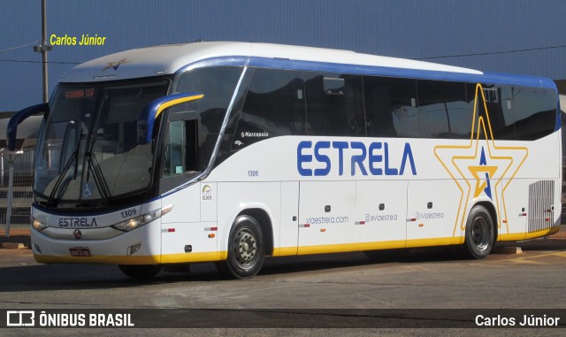 Viação Estrela 1309 na cidade de Goiânia, Goiás, Brasil, por Carlos Júnior. ID da foto: 9525032.