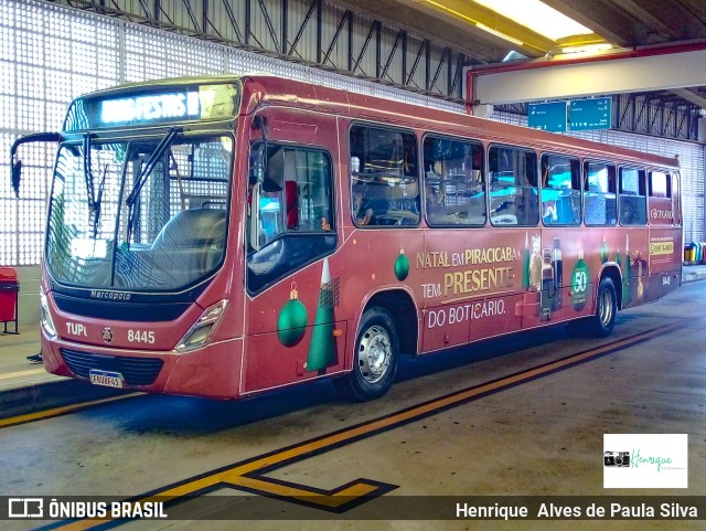 TUPi Transportes Urbanos Piracicaba 8445 na cidade de Piracicaba, São Paulo, Brasil, por Henrique Alves de Paula Silva. ID da foto: 9524456.