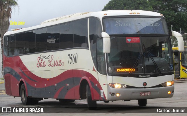 Expresso São Luiz 7560 na cidade de Goiânia, Goiás, Brasil, por Carlos Júnior. ID da foto: 9528554.