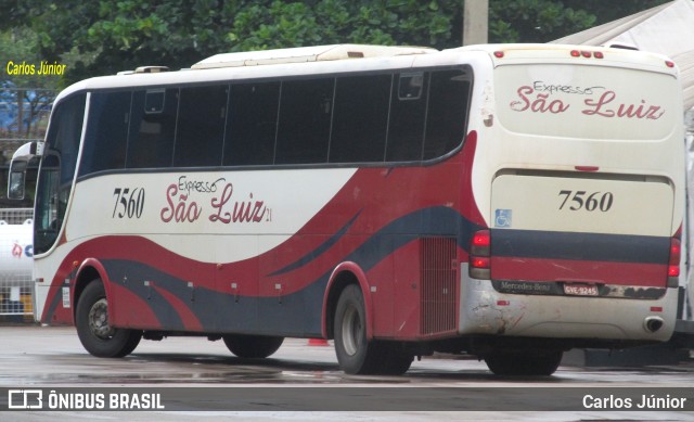 Expresso São Luiz 7560 na cidade de Goiânia, Goiás, Brasil, por Carlos Júnior. ID da foto: 9528552.