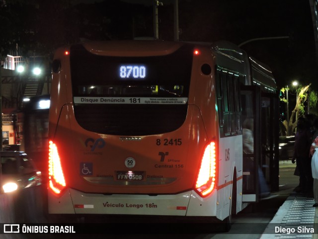 Viação Gato Preto 8 2415 na cidade de São Paulo, São Paulo, Brasil, por Diego Silva. ID da foto: 9526360.