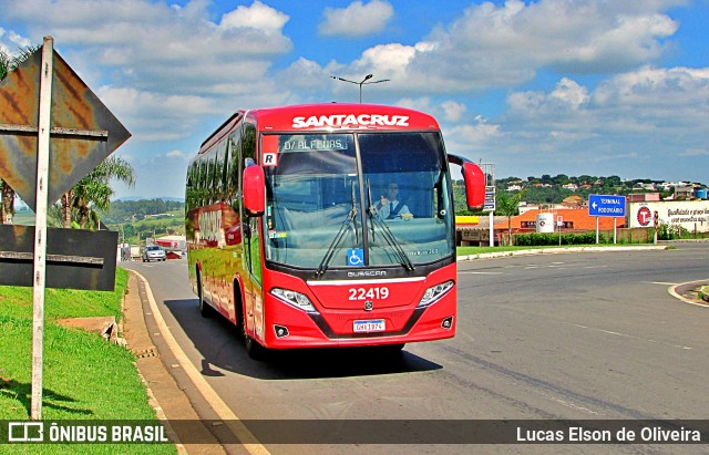 Viação Santa Cruz 22419 na cidade de Alfenas, Minas Gerais, Brasil, por Lucas Elson de Oliveira. ID da foto: 9527266.