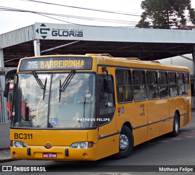 Transporte Coletivo Glória BC311 na cidade de Curitiba, Paraná, Brasil, por Matheus Felipe. Número da foto: #9527332.