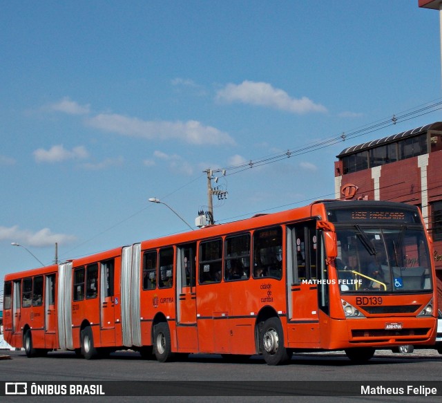 Transporte Coletivo Glória BD139 na cidade de Curitiba, Paraná, Brasil, por Matheus Felipe. Número da foto: #9527337.