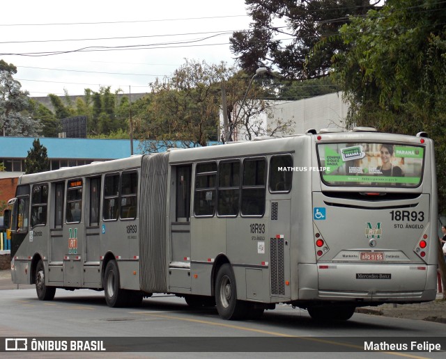 Viação Santo Ângelo 18R93 na cidade de Curitiba, Paraná, Brasil, por Matheus Felipe. ID da foto: 9526034.