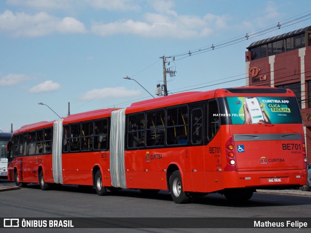 Transporte Coletivo Glória BE701 na cidade de Curitiba, Paraná, Brasil, por Matheus Felipe. Número da foto: #9532022.