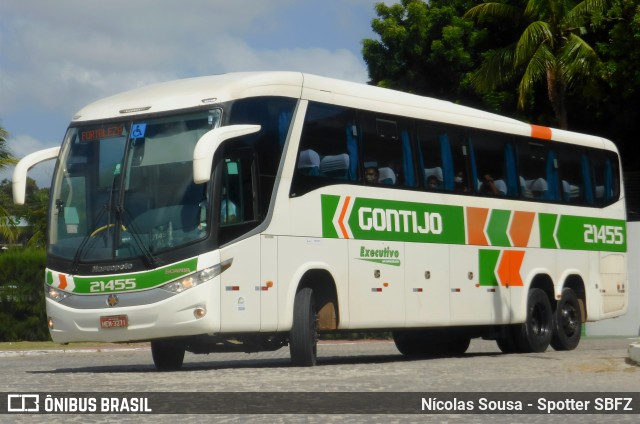 Empresa Gontijo de Transportes 21455 na cidade de Fortaleza, Ceará, Brasil, por Nícolas Sousa - Spotter SBFZ. ID da foto: 9533016.