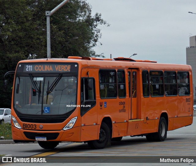 Transporte Coletivo Glória BI003 na cidade de Curitiba, Paraná, Brasil, por Matheus Felipe. Número da foto: #9532050.