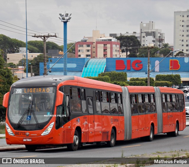Transporte Coletivo Glória BE713 na cidade de Curitiba, Paraná, Brasil, por Matheus Felipe. Número da foto: #9532029.