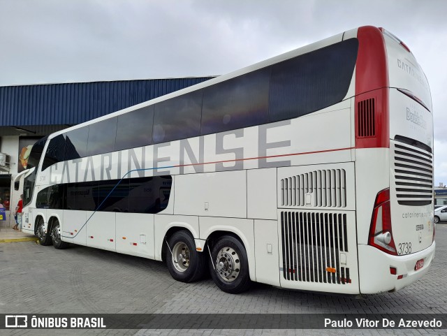 Auto Viação Catarinense 3738 na cidade de Balneário Piçarras, Santa Catarina, Brasil, por Paulo Vitor De Azevedo. ID da foto: 9536699.