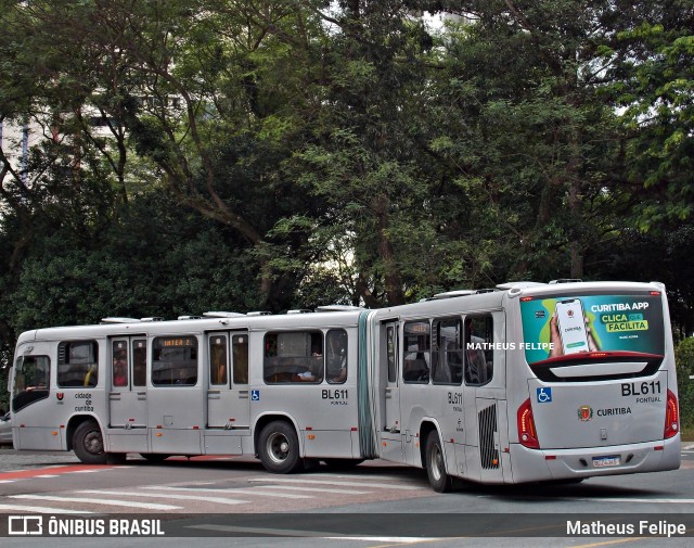 Transporte Coletivo Glória BL611 na cidade de Curitiba, Paraná, Brasil, por Matheus Felipe. ID da foto: 9536568.