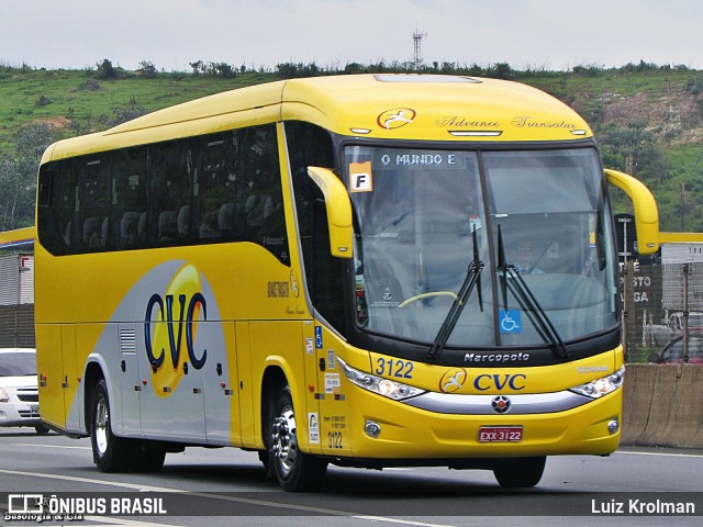 CVC Turismo 3122 na cidade de Aparecida, São Paulo, Brasil, por Luiz Krolman. Número da foto: #8615731.
