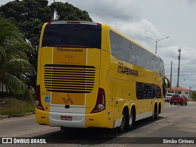 Viação Itapemirim 17033 na cidade de João Pessoa, Paraíba, Brasil, por Simão Cirineu. Número da foto: #8643902.