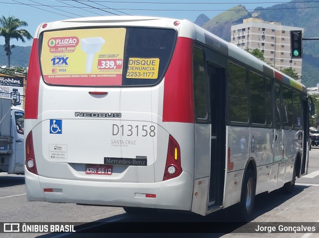 Transportes Barra D13158 na cidade de Rio de Janeiro, Rio de Janeiro, Brasil, por Jorge Gonçalves. ID da foto: 8642927.