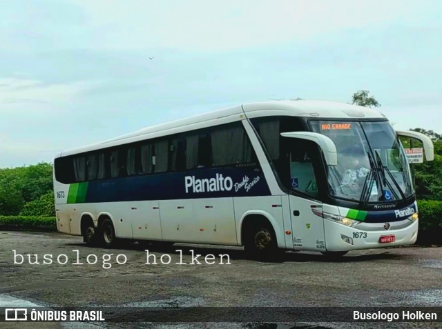 Planalto Transportes 1673 na cidade de Santa Maria, Rio Grande do Sul, Brasil, por Busologo Holken. ID da foto: 8647977.